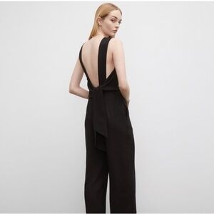 Club Monaco Tie Back Jumpsuit Open back Wide leg Bow Sz 12